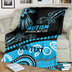Different Not Less Autism Awareness Australia Personalised Blanket Aussie Aboriginal Lizards