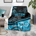 Different Not Less Autism Awareness Australia Personalised Blanket Aussie Aboriginal Lizards