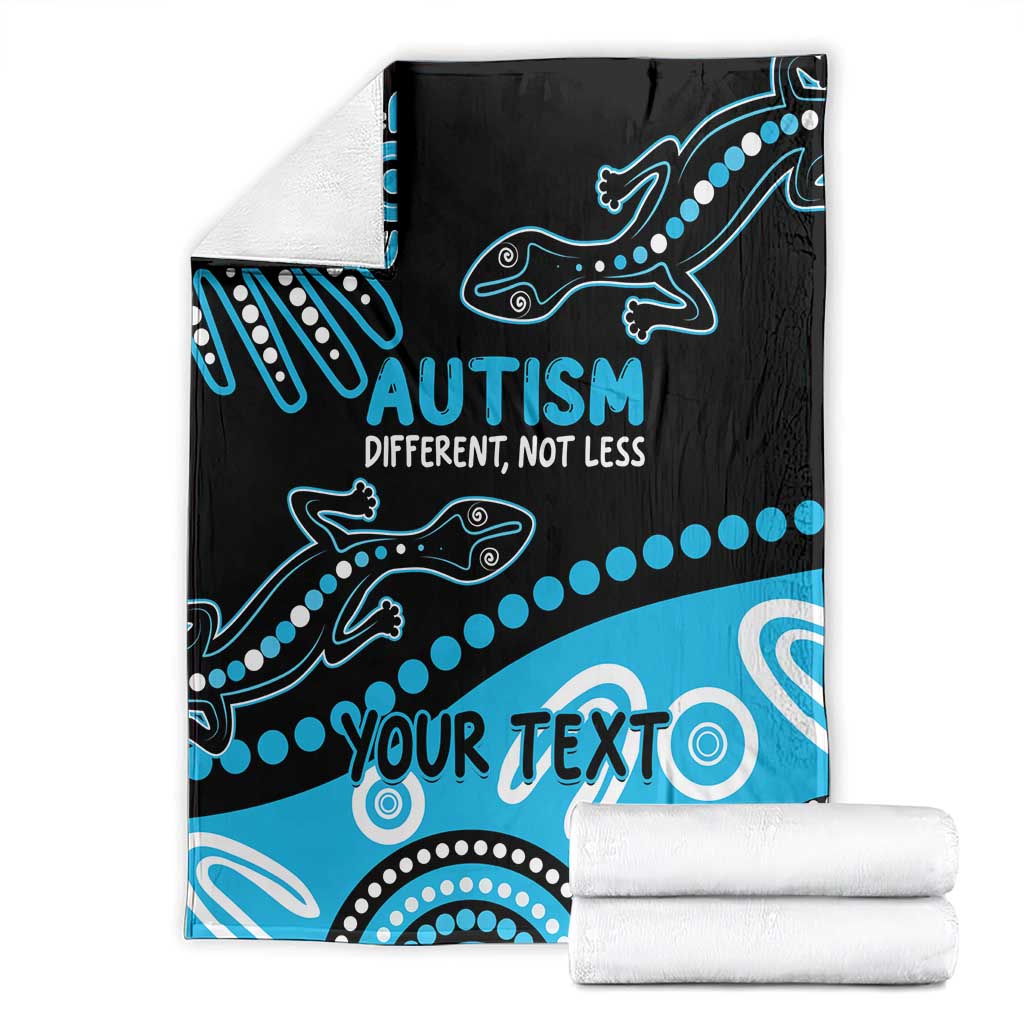 Different Not Less Autism Awareness Australia Personalised Blanket Aussie Aboriginal Lizards