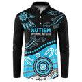 Different Not Less Autism Awareness Australia Personalised Button Sweatshirt Aussie Aboriginal Lizards