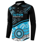 Different Not Less Autism Awareness Australia Personalised Button Sweatshirt Aussie Aboriginal Lizards