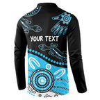 Different Not Less Autism Awareness Australia Personalised Button Sweatshirt Aussie Aboriginal Lizards