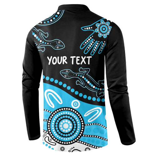 Different Not Less Autism Awareness Australia Personalised Button Sweatshirt Aussie Aboriginal Lizards