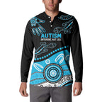 Different Not Less Autism Awareness Australia Personalised Button Sweatshirt Aussie Aboriginal Lizards