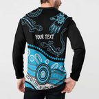 Different Not Less Autism Awareness Australia Personalised Button Sweatshirt Aussie Aboriginal Lizards