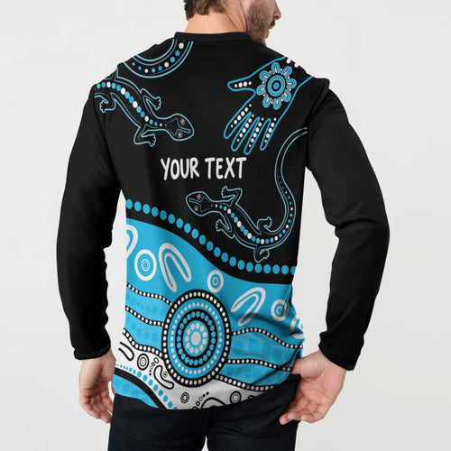 Different Not Less Autism Awareness Australia Personalised Button Sweatshirt Aussie Aboriginal Lizards