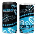 Different Not Less Autism Awareness Australia Personalised 4 in 1 Can Cooler Tumbler Aboriginal Lizards