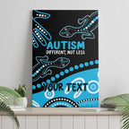 Different Not Less Autism Awareness Australia Personalised Canvas Wall Art Aussie Aboriginal Lizards