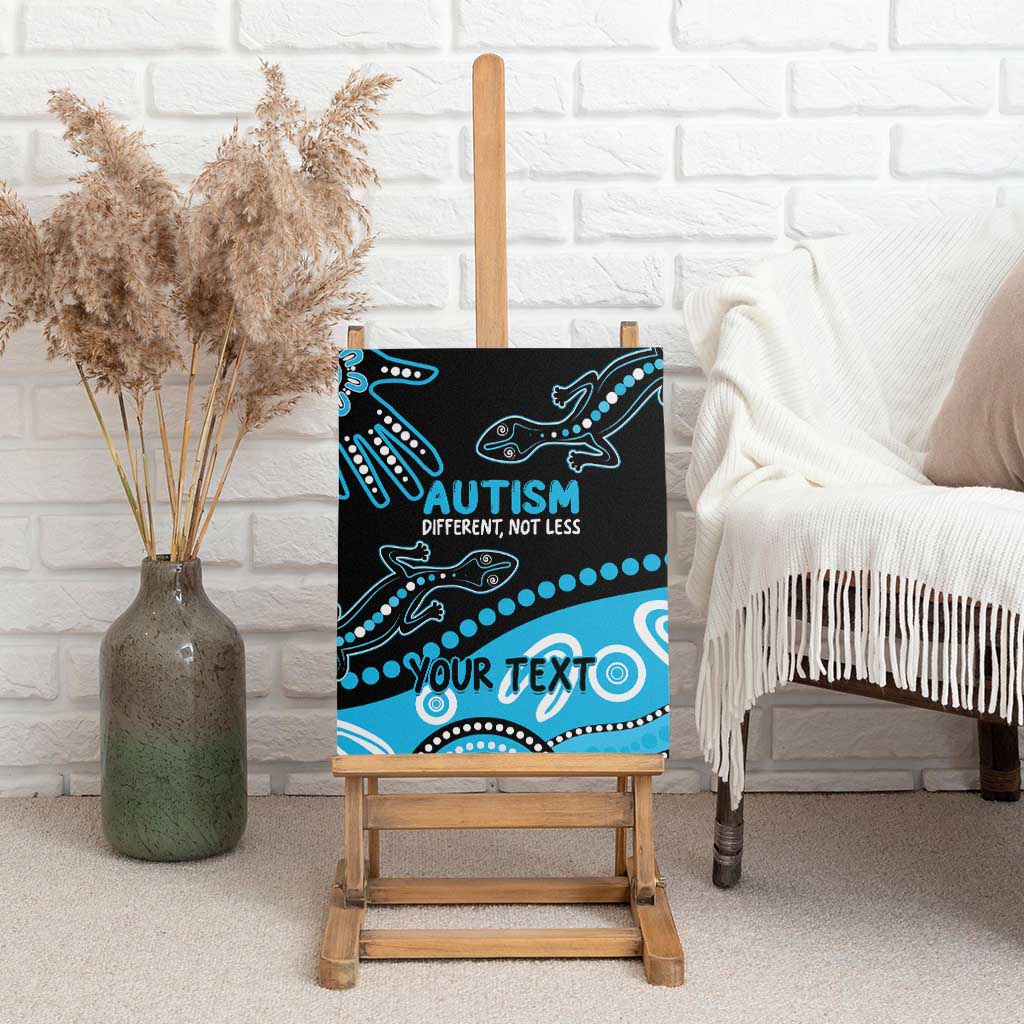 Different Not Less Autism Awareness Australia Personalised Canvas Wall Art Aussie Aboriginal Lizards