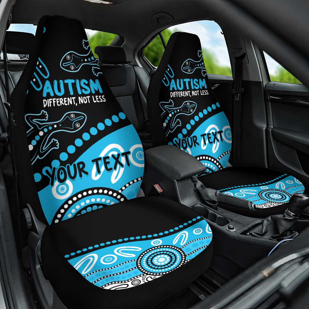 Different Not Less Autism Awareness Australia Personalised Car Seat Cover Aussie Aboriginal Lizards