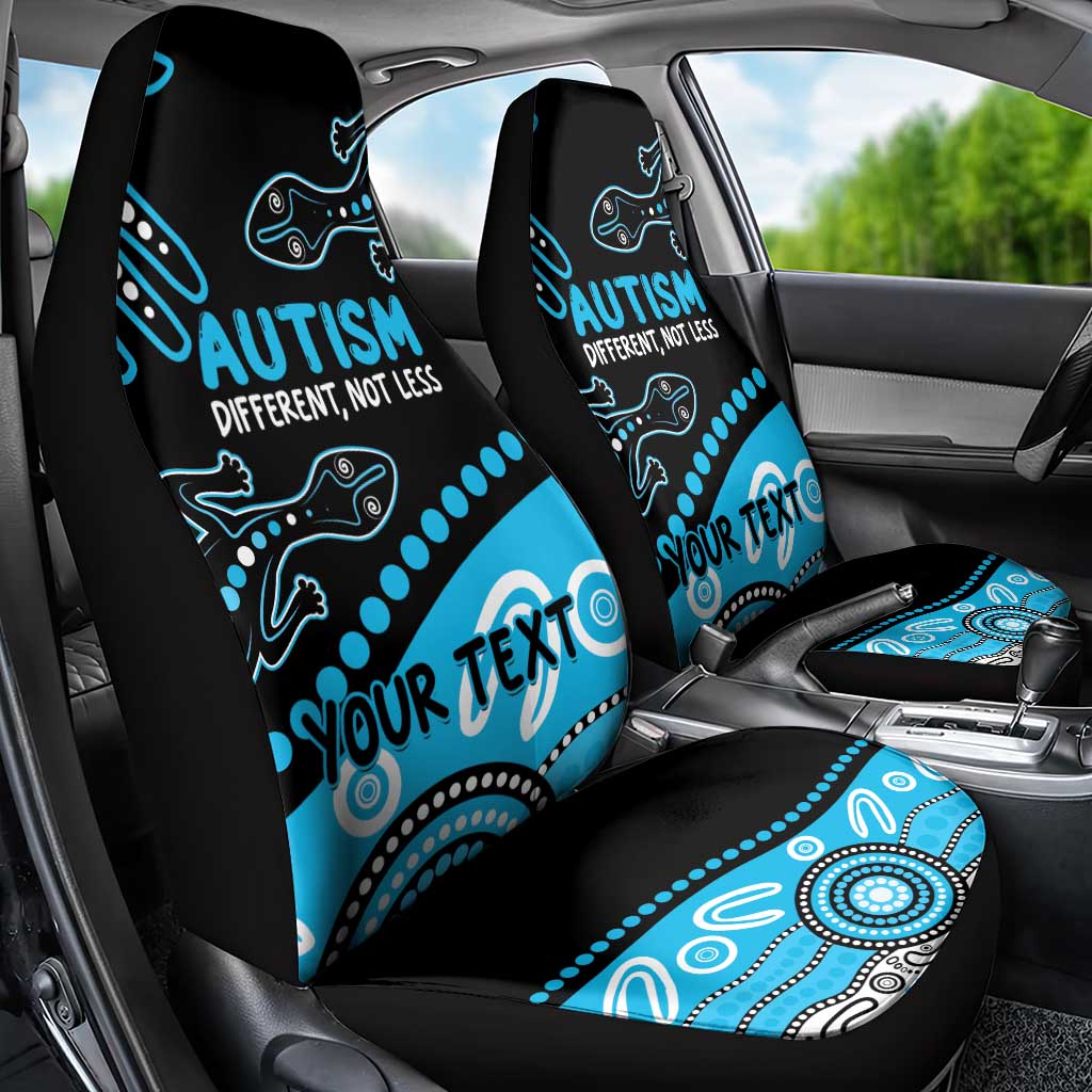 Different Not Less Autism Awareness Australia Personalised Car Seat Cover Aussie Aboriginal Lizards