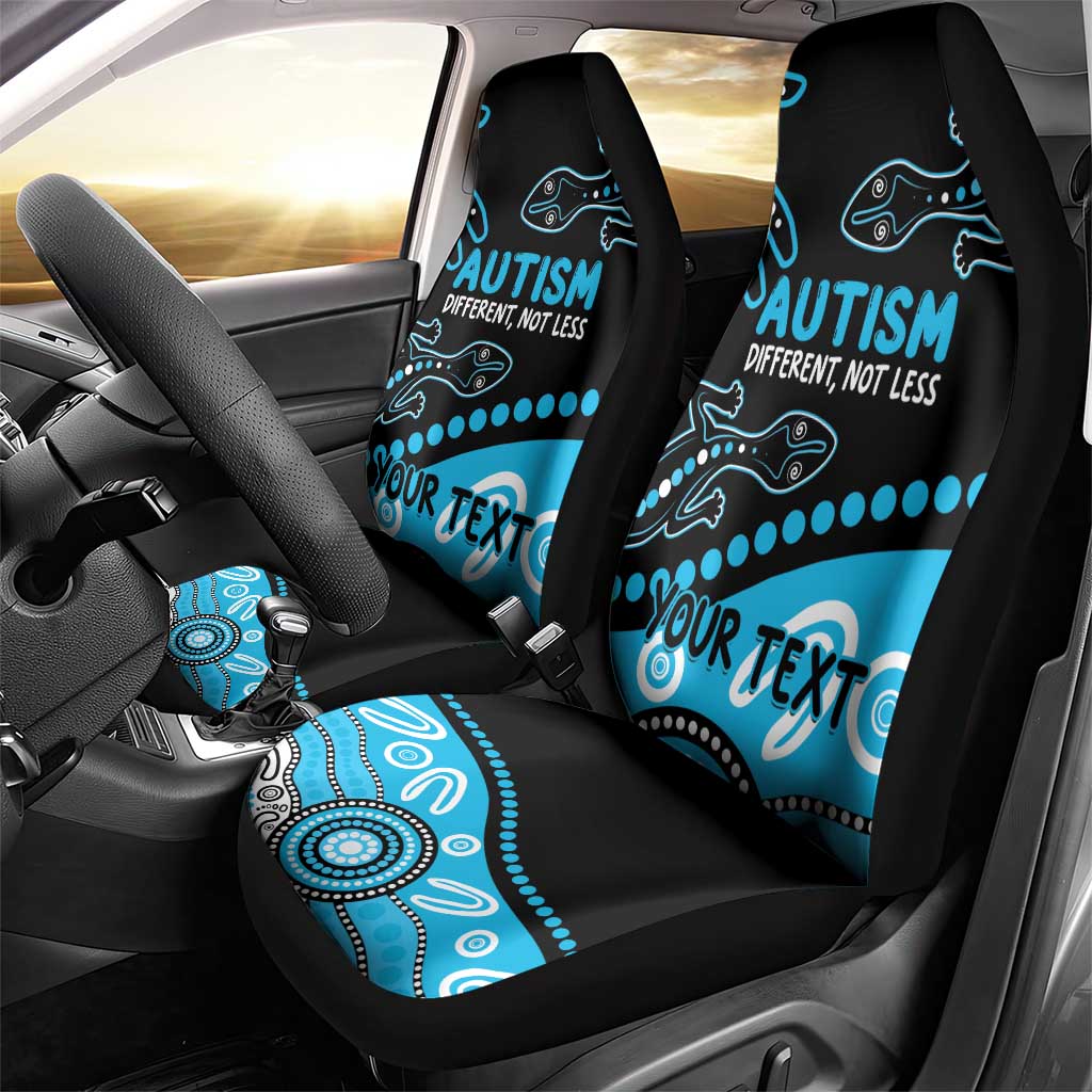 Different Not Less Autism Awareness Australia Personalised Car Seat Cover Aussie Aboriginal Lizards