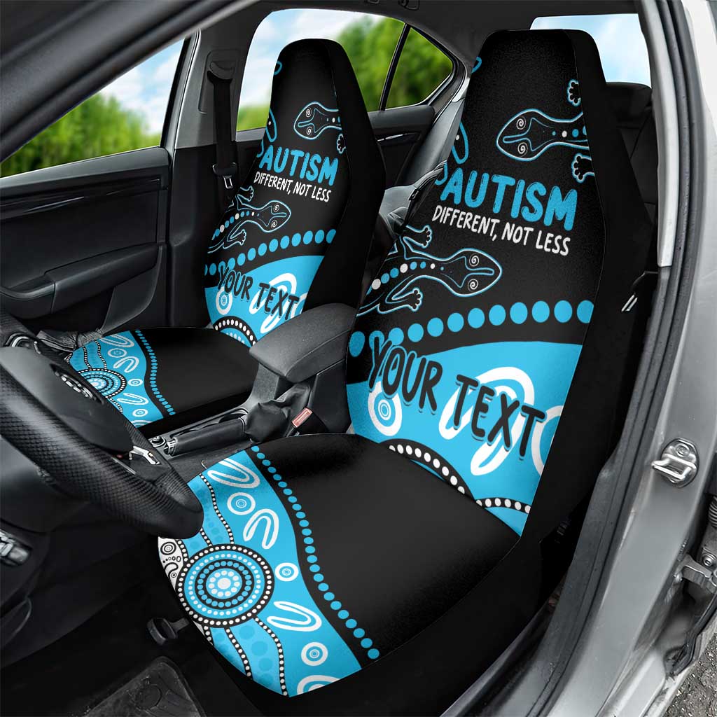 Different Not Less Autism Awareness Australia Personalised Car Seat Cover Aussie Aboriginal Lizards