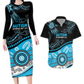 Different Not Less Autism Awareness Australia Personalised Couples Matching Long Sleeve Bodycon Dress and Hawaiian Shirt Aussie Aboriginal Lizards