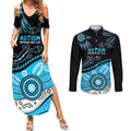 Different Not Less Autism Awareness Australia Personalised Couples Matching Summer Maxi Dress and Long Sleeve Button Shirt Aussie Aboriginal Lizards
