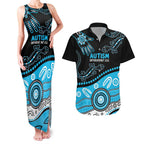 Different Not Less Autism Awareness Australia Personalised Couples Matching Tank Maxi Dress and Hawaiian Shirt Aussie Aboriginal Lizards