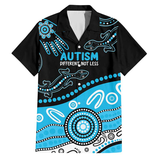 Different Not Less Autism Awareness Australia Personalised Family Matching Mermaid Dress and Hawaiian Shirt Aussie Aboriginal Lizards