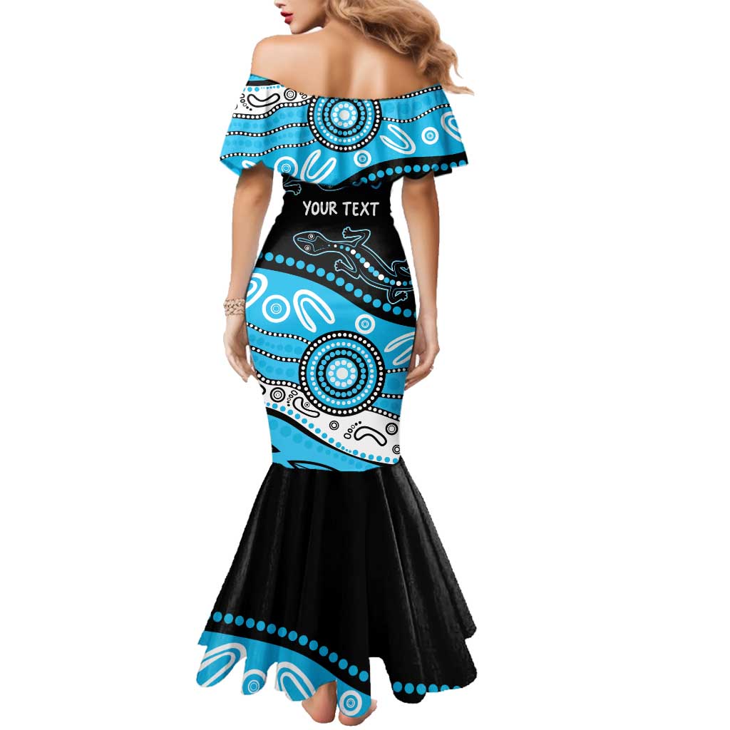 Different Not Less Autism Awareness Australia Personalised Family Matching Mermaid Dress and Hawaiian Shirt Aussie Aboriginal Lizards