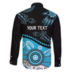 Different Not Less Autism Awareness Australia Personalised Family Matching Off The Shoulder Long Sleeve Dress and Hawaiian Shirt Aussie Aboriginal Lizards