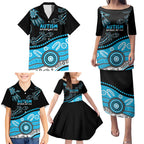 Different Not Less Autism Awareness Australia Personalised Family Matching Puletasi and Hawaiian Shirt Aussie Aboriginal Lizards