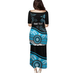 Different Not Less Autism Awareness Australia Personalised Family Matching Puletasi and Hawaiian Shirt Aussie Aboriginal Lizards