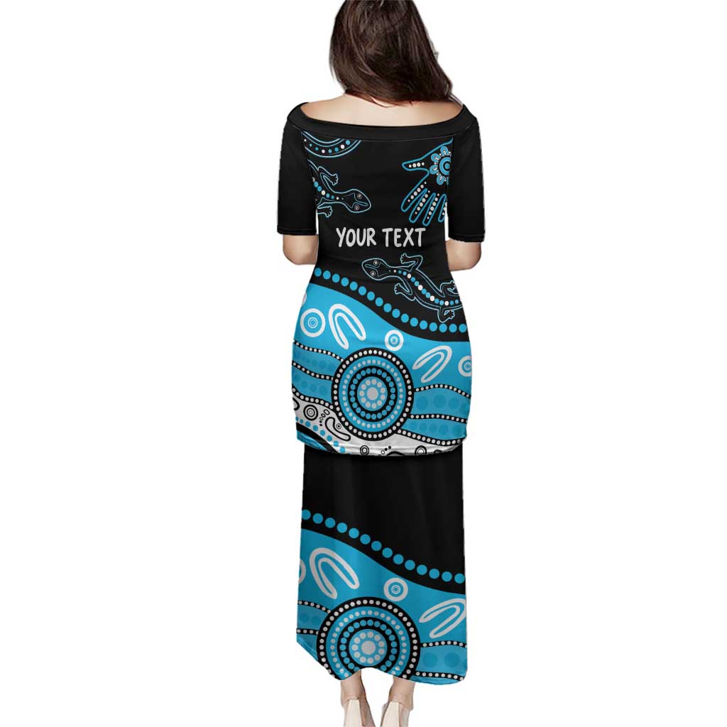 Different Not Less Autism Awareness Australia Personalised Family Matching Puletasi and Hawaiian Shirt Aussie Aboriginal Lizards