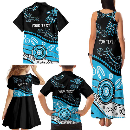 Different Not Less Autism Awareness Australia Personalised Family Matching Tank Maxi Dress and Hawaiian Shirt Aussie Aboriginal Lizards