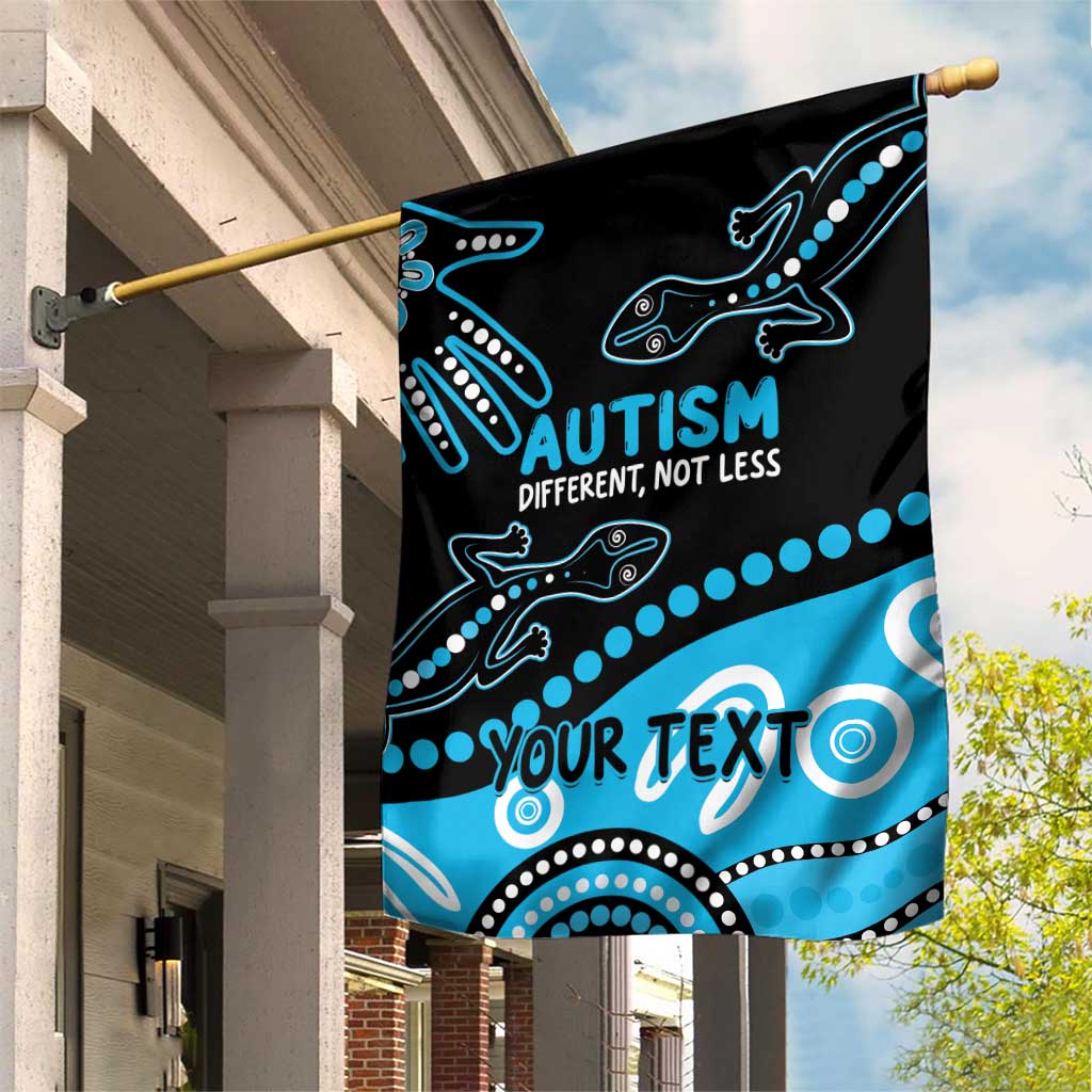Different Not Less Autism Awareness Australia Personalised Garden Flag Aussie Aboriginal Lizards