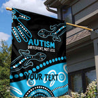 Different Not Less Autism Awareness Australia Personalised Garden Flag Aussie Aboriginal Lizards