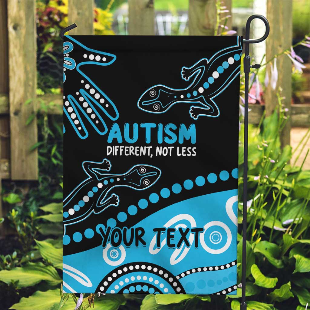 Different Not Less Autism Awareness Australia Personalised Garden Flag Aussie Aboriginal Lizards