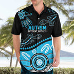 Different Not Less Autism Awareness Australia Personalised Hawaiian Shirt Aussie Aboriginal Lizards
