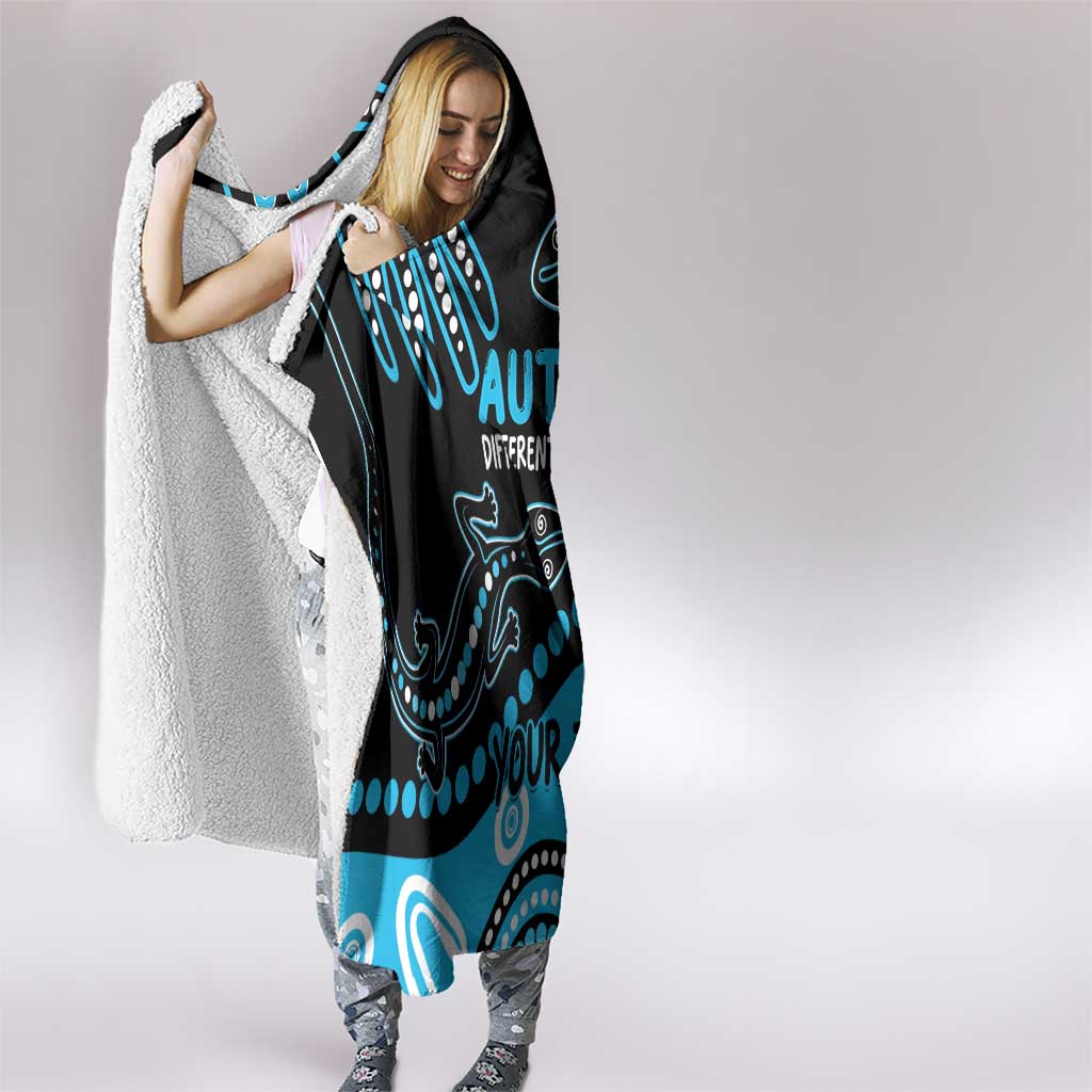 Different Not Less Autism Awareness Australia Personalised Hooded Blanket Aussie Aboriginal Lizards