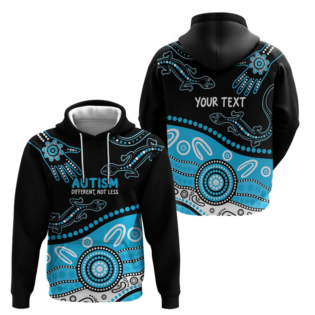 Different Not Less Autism Awareness Australia Personalised Hoodie Aussie Aboriginal Lizards