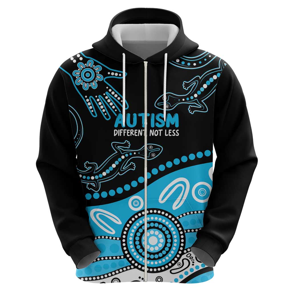 Different Not Less Autism Awareness Australia Personalised Hoodie Aussie Aboriginal Lizards