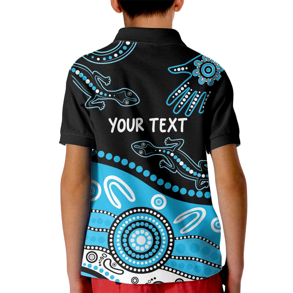 Different Not Less Autism Awareness Australia Personalised Kid Polo Shirt Aussie Aboriginal Lizards