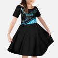 Different Not Less Autism Awareness Australia Personalised Kid Short Sleeve Dress Aussie Aboriginal Lizards
