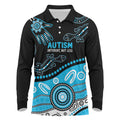 Different Not Less Autism Awareness Australia Personalised Long Sleeve Polo Shirt Aussie Aboriginal Lizards