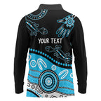 Different Not Less Autism Awareness Australia Personalised Long Sleeve Polo Shirt Aussie Aboriginal Lizards