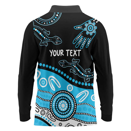 Different Not Less Autism Awareness Australia Personalised Long Sleeve Polo Shirt Aussie Aboriginal Lizards