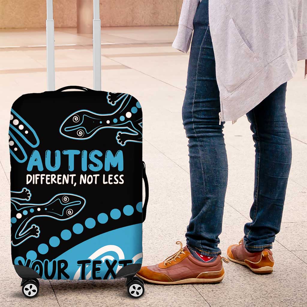 Different Not Less Autism Awareness Australia Personalised Luggage Cover Aussie Aboriginal Lizards