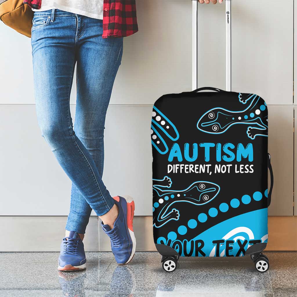 Different Not Less Autism Awareness Australia Personalised Luggage Cover Aussie Aboriginal Lizards