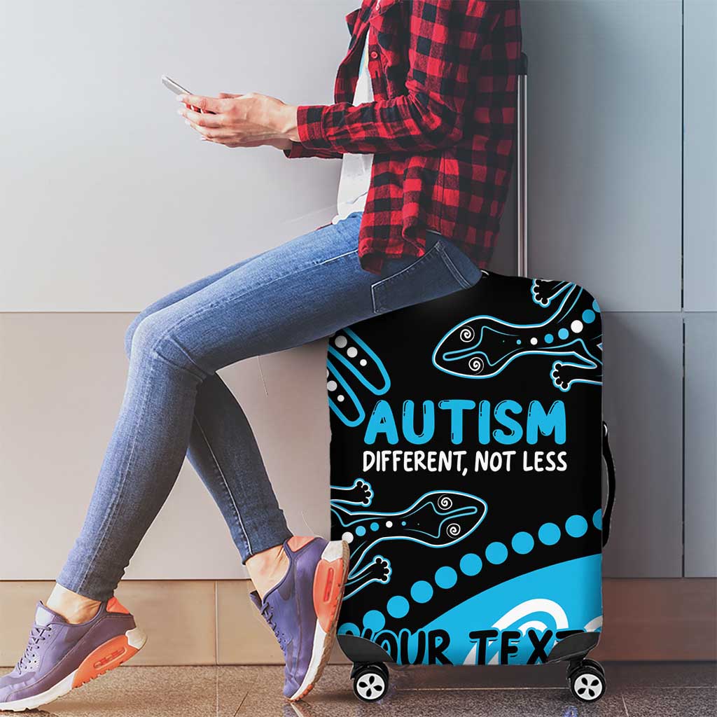 Different Not Less Autism Awareness Australia Personalised Luggage Cover Aussie Aboriginal Lizards
