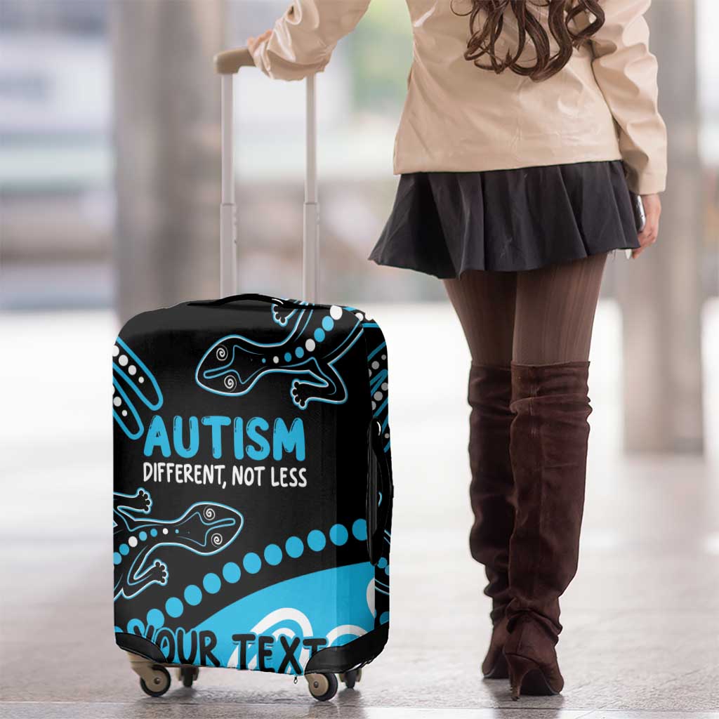 Different Not Less Autism Awareness Australia Personalised Luggage Cover Aussie Aboriginal Lizards