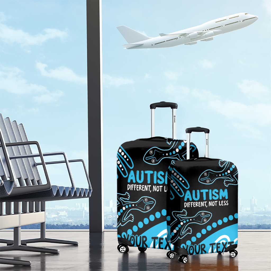 Different Not Less Autism Awareness Australia Personalised Luggage Cover Aussie Aboriginal Lizards