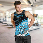 Different Not Less Autism Awareness Australia Personalised Men Tank Top Aussie Aboriginal Lizards