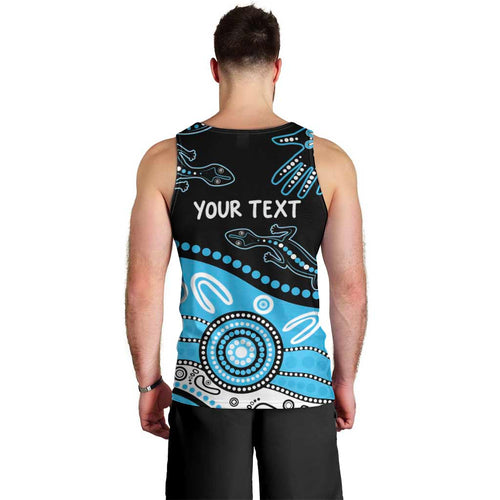 Different Not Less Autism Awareness Australia Personalised Men Tank Top Aussie Aboriginal Lizards