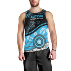 Different Not Less Autism Awareness Australia Personalised Men Tank Top Aussie Aboriginal Lizards