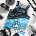 Different Not Less Autism Awareness Australia Personalised Men Tank Top Aussie Aboriginal Lizards