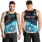 Different Not Less Autism Awareness Australia Personalised Men Tank Top Aussie Aboriginal Lizards