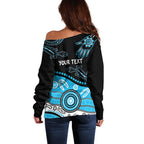 Different Not Less Autism Awareness Australia Personalised Off Shoulder Sweater Aussie Aboriginal Lizards